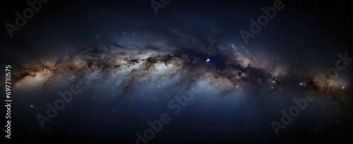 Starry night sky with Milky Way. Image contain soft focus and blur due to long expose and wide aperture photo