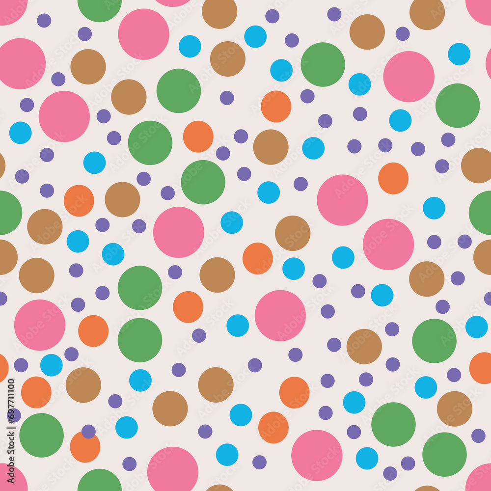 Seamless Polka Dot Kaleidoscope in Harmony of Hues