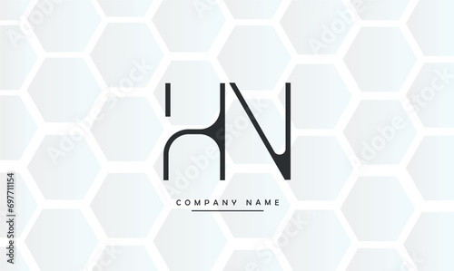 HN, NH, H, N Abstract Letters Logo Monogram