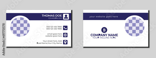 Modern creative double-sided lanscape business card and visiting card tamplate.