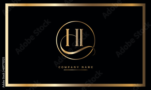 HI, IH, H, I Abstract Letters Logo Monogram