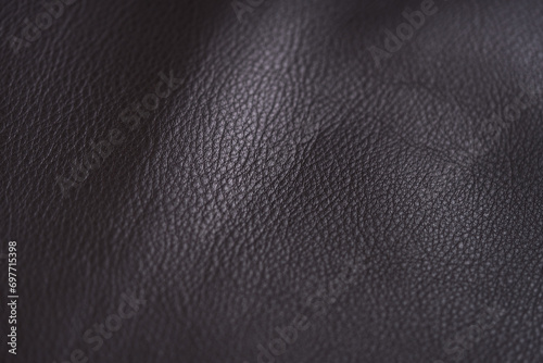 Closeup full grain leather surface with shallow focus
