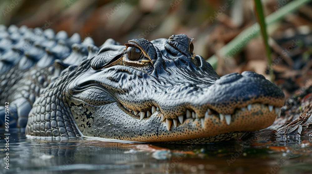 Fototapeta premium Everglades Encounter: Alligator in the Wild
