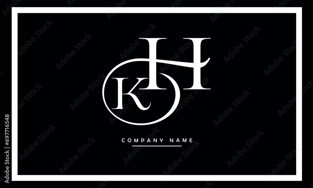 HK, KH, H, K Abstract Letters Logo Monogram