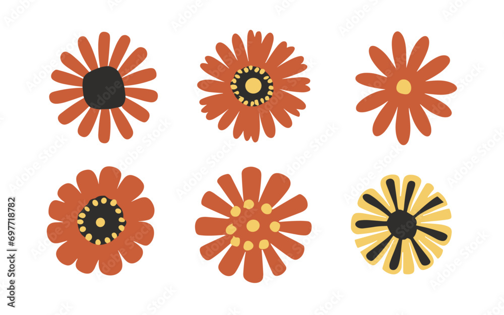 Abstract flowers vector clipart. Spring illustration. Abstract flowers vector clipart. Spring illustration.