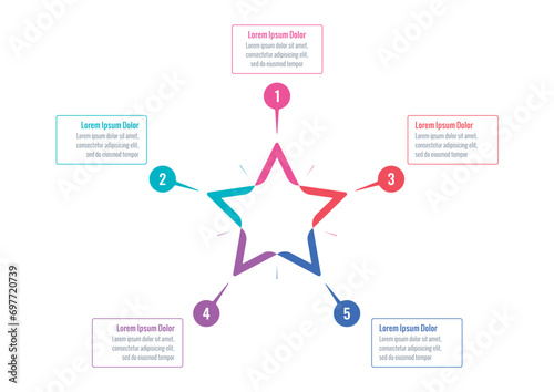 pentacle infographic template. internet, web, magazine, annual report information template. infographic template for science, business, education world. five step infographic template