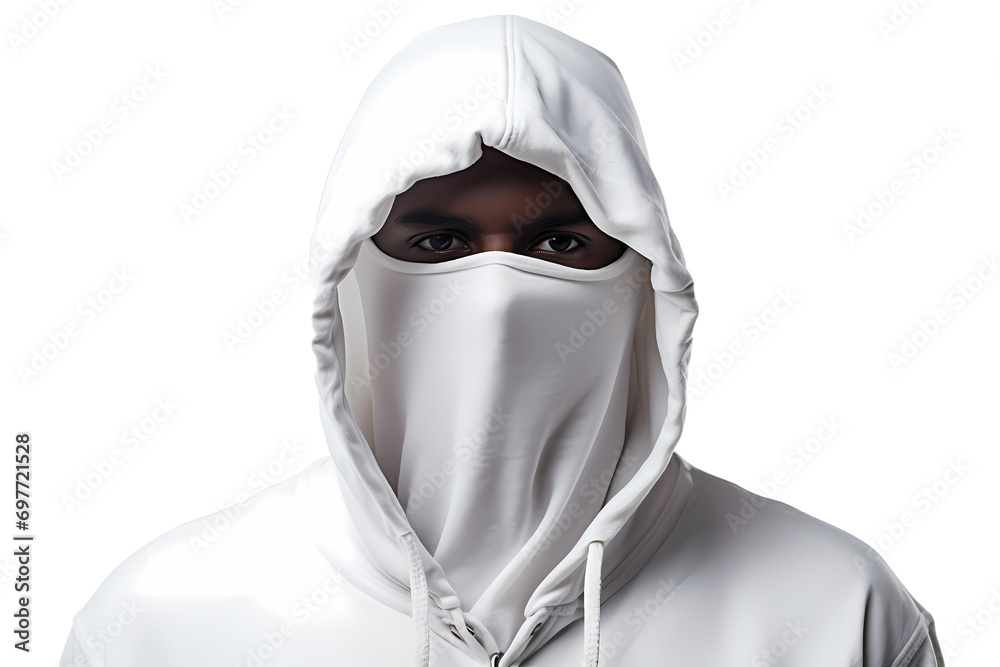 person in a mask isolated on the transperent background