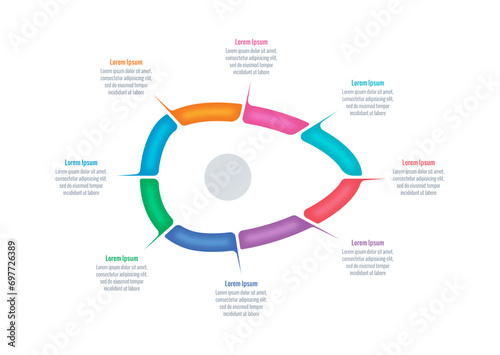 egg shaped informational template. six step informational template. business, web, magazine, internet, annual report infographic template