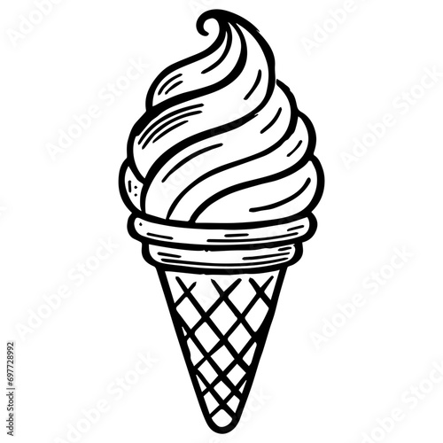 Ice Cream ,Food Doodles line , Line art , hand-drawn in the style of doodles line SVG File.
