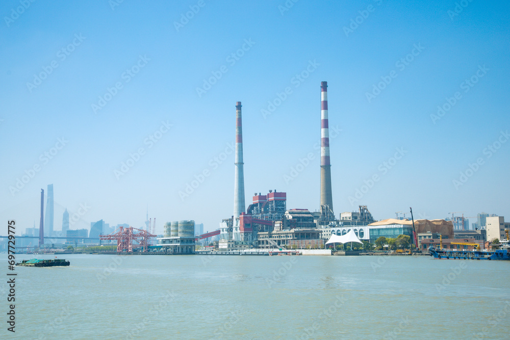 Yangpu District, Shanghai - urban scenery on both sides of the Huangpu River Yangpu District, Shanghai - urban scenery on both sides of the Huangpu River