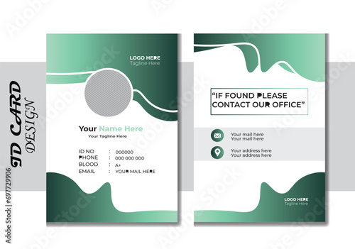 Corporate ID Card Design Template. Simple business Id card design template.