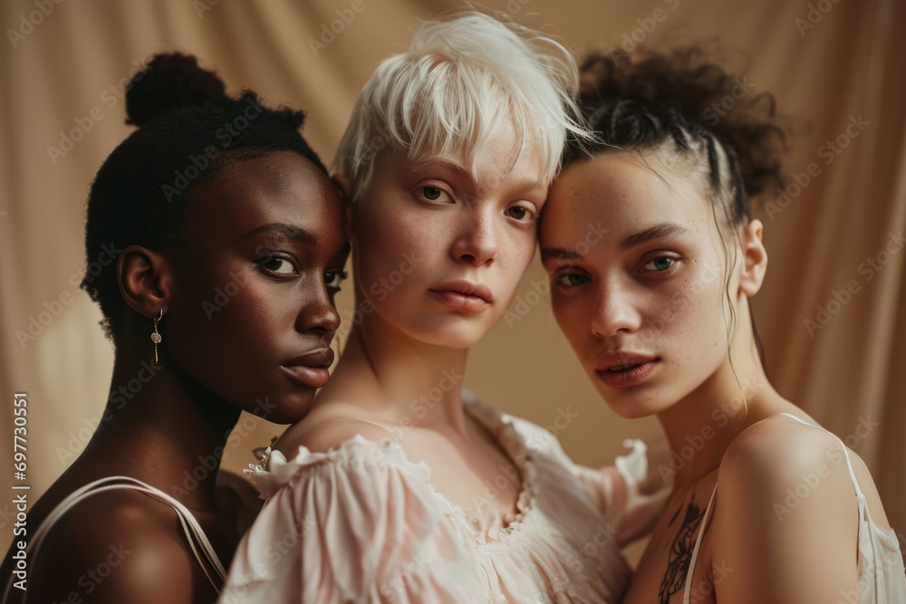 Multicultural women portrait depicting the diversity across cultures Multicultural women portrait depicting the diversity across cultures