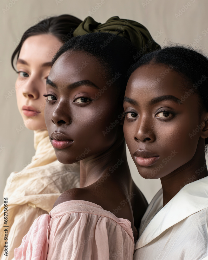 Multicultural women portrait depicting the diversity across cultures Multicultural women portrait depicting the diversity across cultures