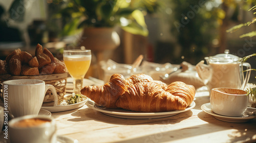 Boulangerie Elegance: Croissants and Morning Delight, Generative AI © Adolfo Perez Design