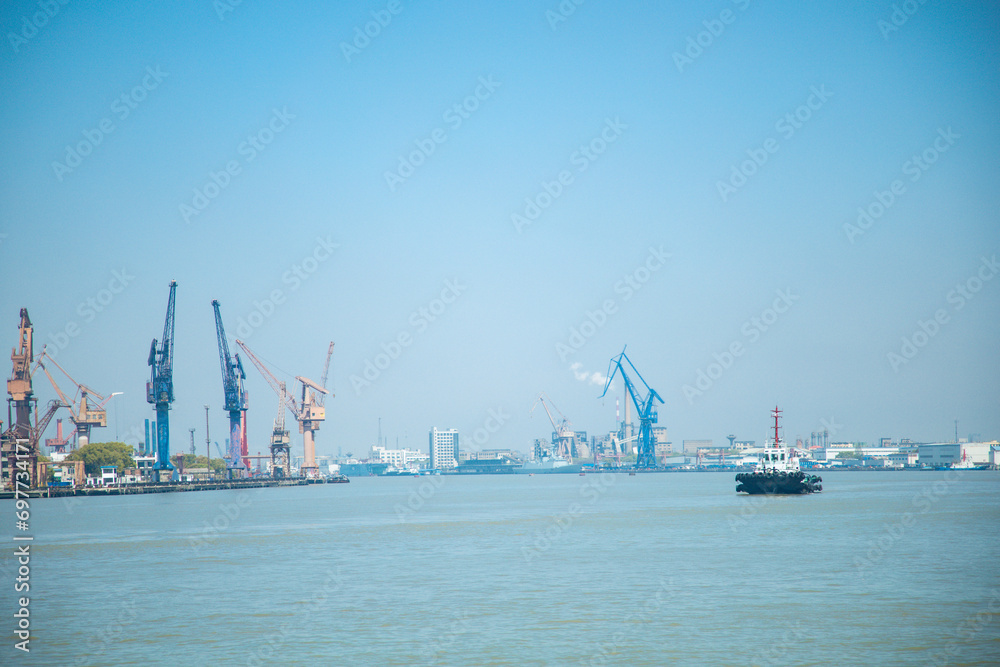 Yangpu District, Shanghai - urban scenery on both sides of the Huangpu River Yangpu District, Shanghai - urban scenery on both sides of the Huangpu River
