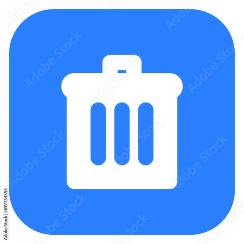 trash can icon, delete icon button on square background vector