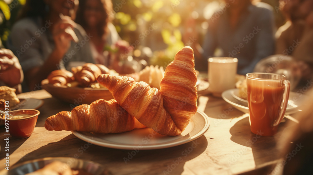 Culinary Morning: Savory and Sweet with Croissants, Generative AI Culinary Morning: Savory and Sweet with Croissants, Generative AI