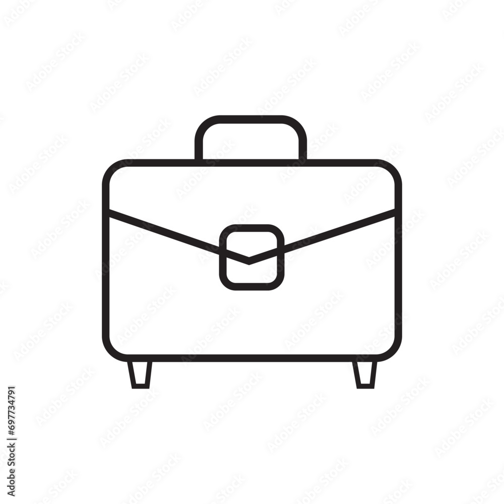 briefcase outline icon on white background travel bag icon. vacation, tourism and luggage symbol. isolated vector image briefcase outline icon on white background travel bag icon. vacation, tourism and luggage symbol. isolated vector image