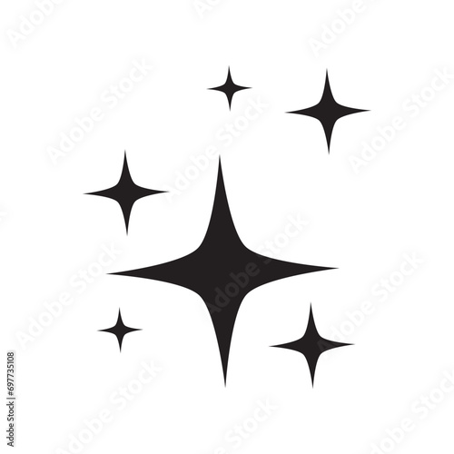 Shine icon symbol vector isolated on white background. Star sparkles icons  vector illustration  
