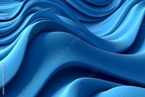 Curving blue patterns. Graceful artistic burst. 3D illustration. Generative AI