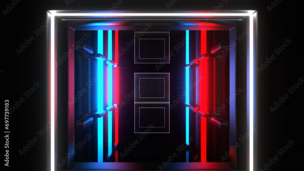 Red and Blue Fast Flashing Light Strobe Neon Corridor Background VJ Loop in 4K Red and Blue Fast Flashing Light Strobe Neon Corridor Background VJ Loop in 4K