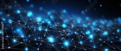 polygon, science, structure, tech, connection, futuristic, network, neural, connect, cyber. dynamic wave of particles and lines. abstract futuristic background. big data visualization. 3D rendering.