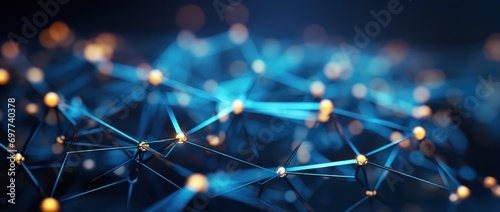 polygon, science, structure, tech, connection, futuristic, network, neural, connect, cyber. dynamic wave of particles and lines. abstract futuristic background. big data visualization. 3D rendering.