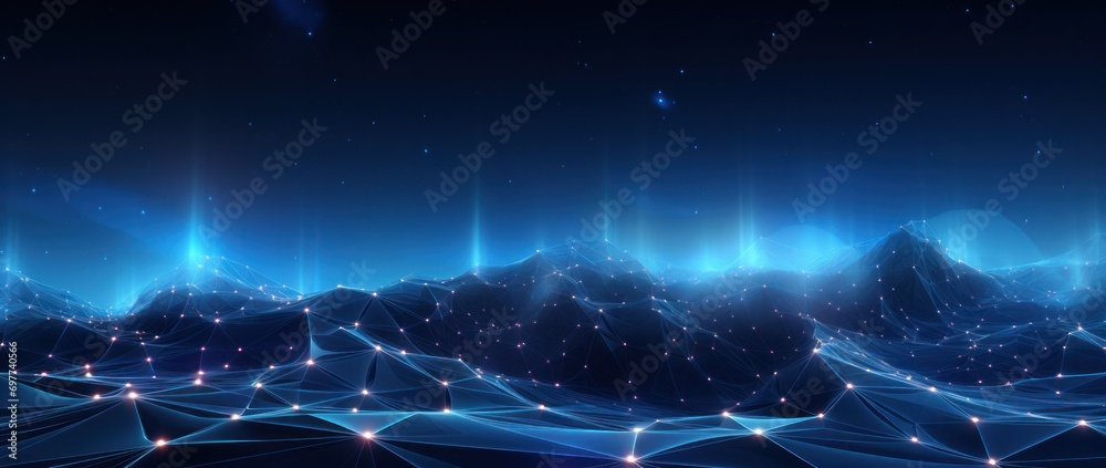 night, sky, light, nature, star, dusk, skyline, urban, downtown, evening. night sky landscape with alpine mountain valley, low clouds, starry sky, and dark blue sky, city illumination via ai generate. night, sky, light, nature, star, dusk, skyline, urban, downtown, evening. night sky landscape with alpine mountain valley, low clouds, starry sky, and dark blue sky, city illumination via ai generate.