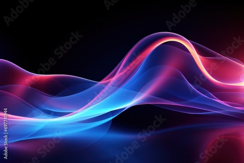 wave, line, art, curve, design, flow, motion, smooth, flowing, gradient. abstract art background image with smooth lines mystery blue color motion curve mix it middle, likes liquid via ai generate.