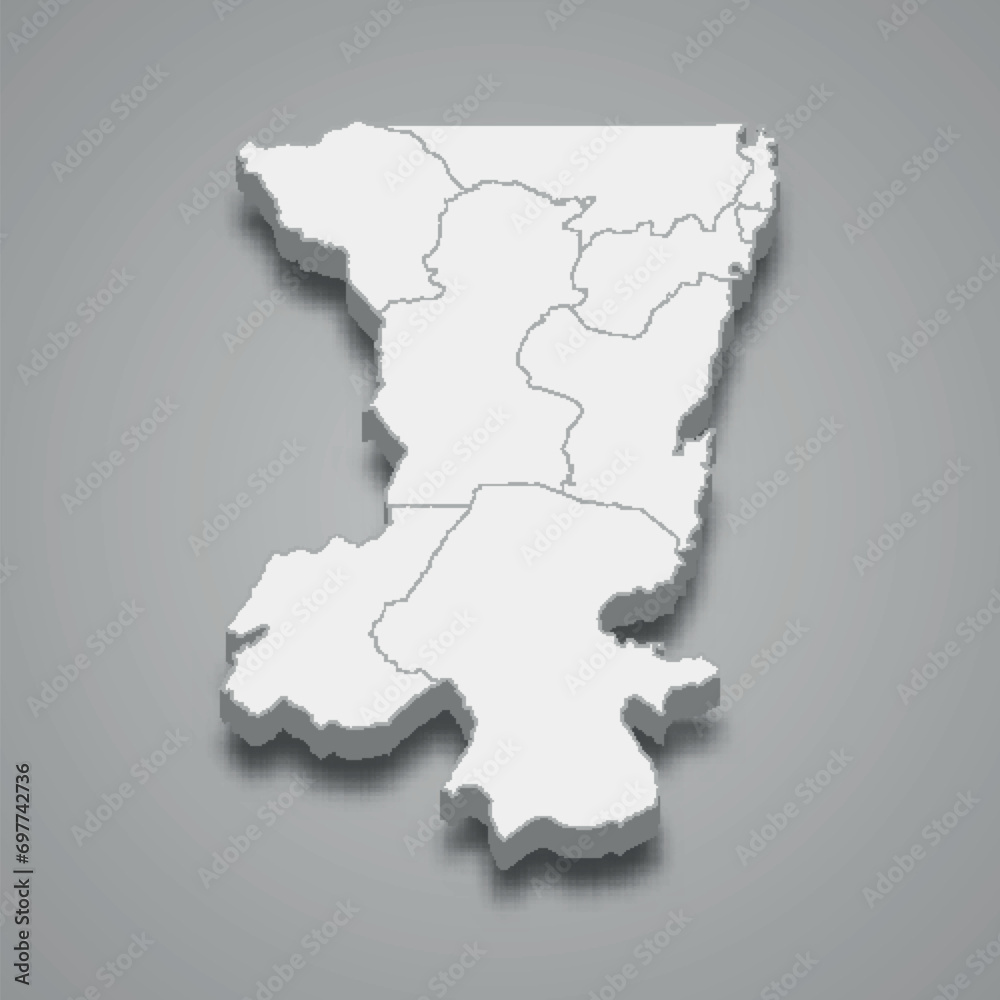 3d isometric map of Kagera is a region of Tanzania 3d isometric map of Kagera is a region of Tanzania