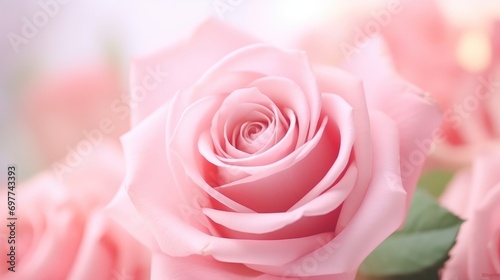Close-up photo of a rose with beautiful petals  roses background.