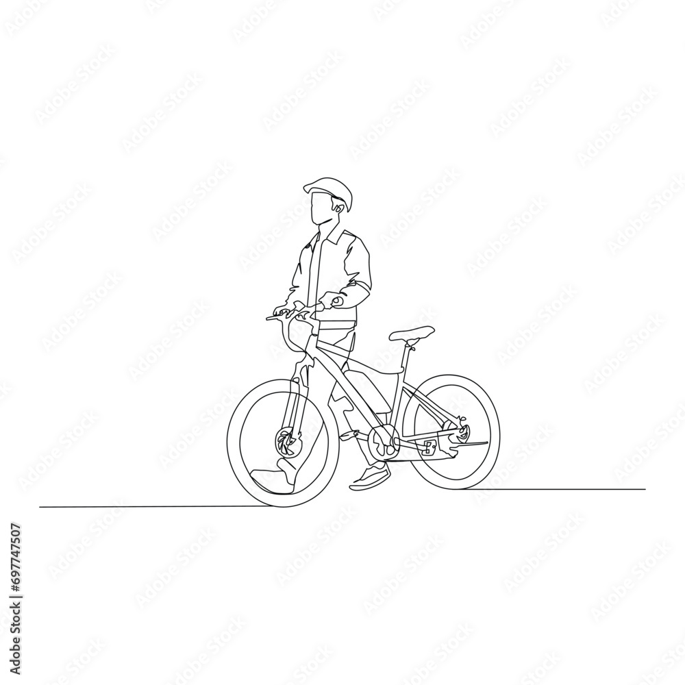 bicycle Single continuous line drawing. Trendy one line draw design vector illustration bicycle Single continuous line drawing. Trendy one line draw design vector illustration