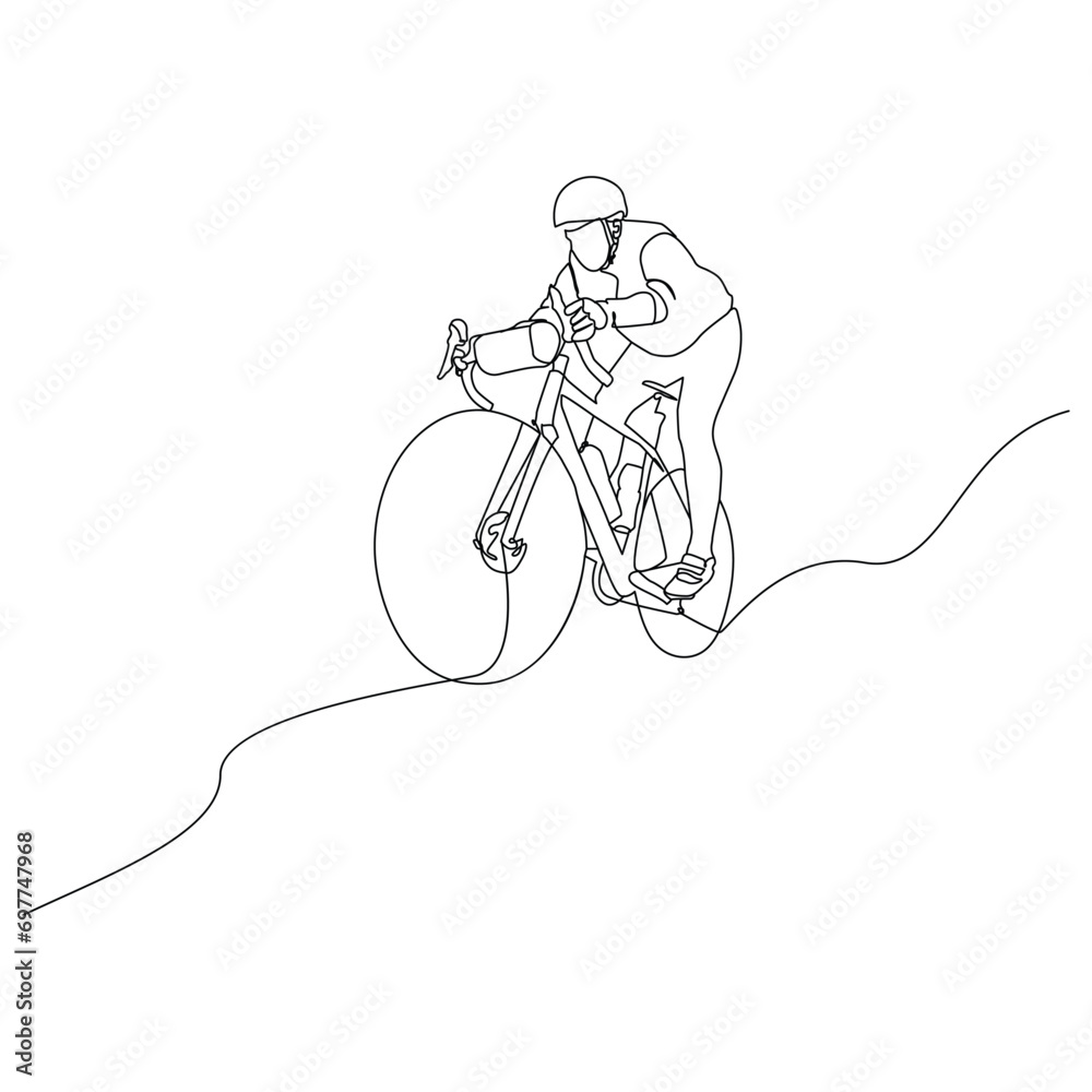 bicycle Single continuous line drawing. Trendy one line draw design vector illustration bicycle Single continuous line drawing. Trendy one line draw design vector illustration