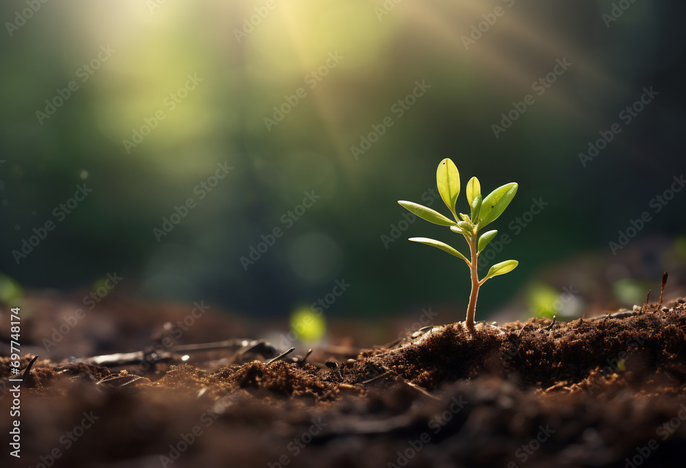Isolated tree sapling natural growth concept artwork, ai generative Isolated tree sapling natural growth concept artwork, ai generative