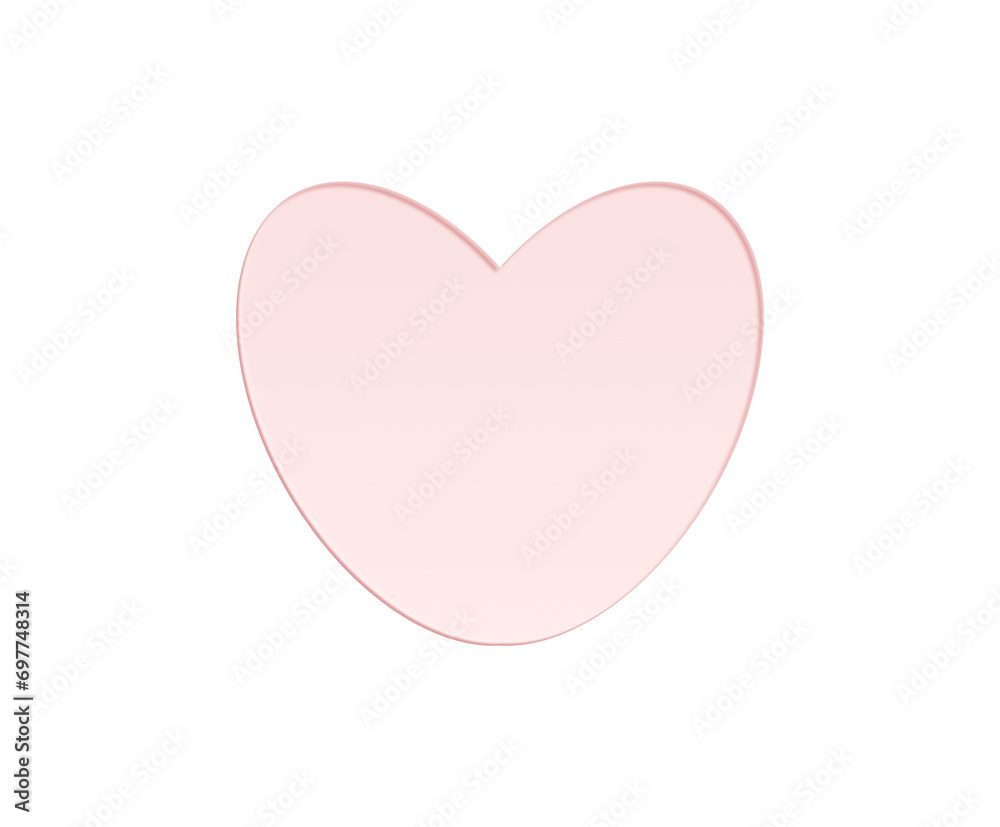 pink glass heart on transparent background. Elements for valentine day festival design. pastel love symbol. postcard for valentines and wedding. Png