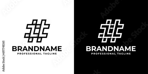 Letter ZT Hashtag Logo, suitable for any business with ZT or TZ initials.