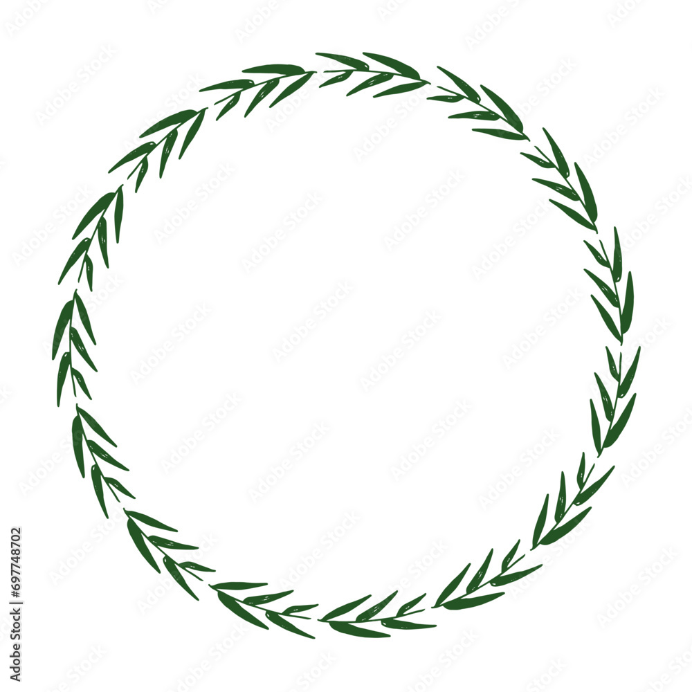 Circle floral green eucalyptus twigs, drawn frame vector illustration. Hand drawn wreath leaves. Circle floral green eucalyptus twigs, drawn frame vector illustration. Hand drawn wreath leaves.