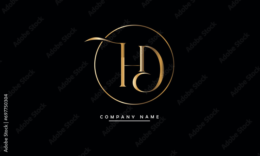 HD, DH, H, D Abstract Letters Logo Monogram