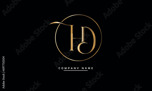 HD, DH, H, D Abstract Letters Logo Monogram