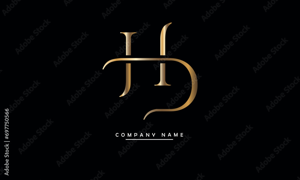 HD, DH, H, D Abstract Letters Logo Monogram HD, DH, H, D Abstract Letters Logo Monogram
