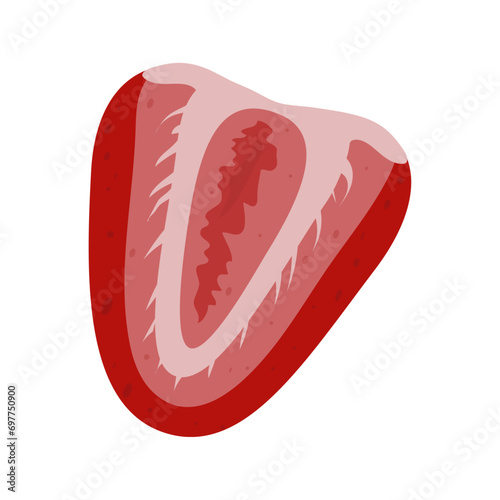 Flat vector illustration of a strawberry in a cut.