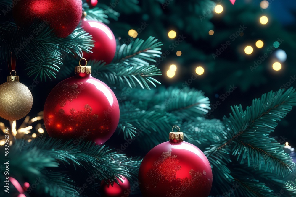 christmas tree and gifts created with generative AI software