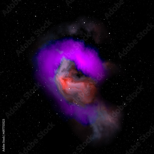 Star field voyage with cosmic space nebula, digital art illustration work © Roberto Sorin