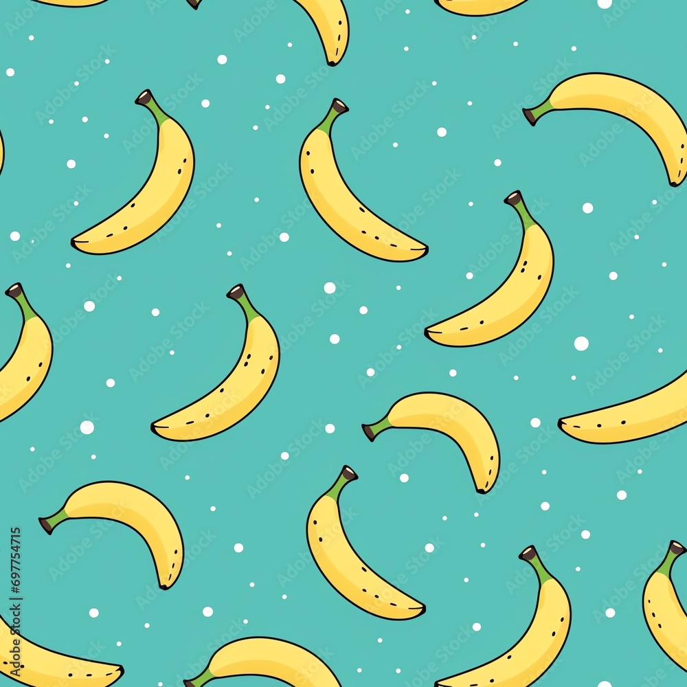 a pattern of bananas on a blue background