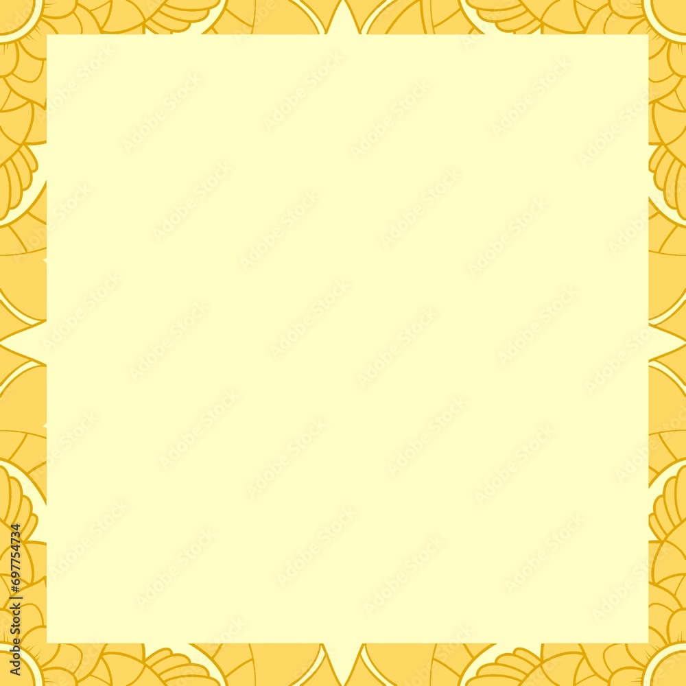 Obraz premium Floral paper note design with border. blank for decoration, message, information. natural theme.