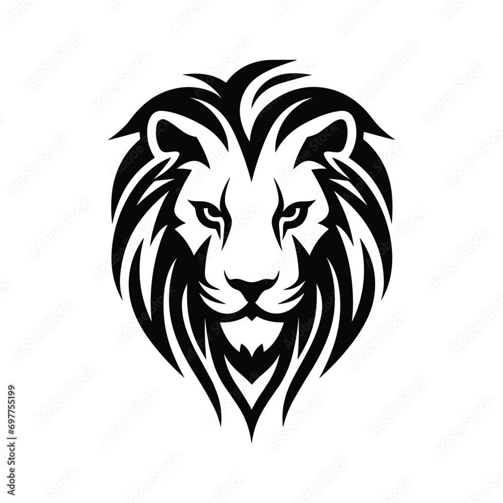Flat vector lion head logo