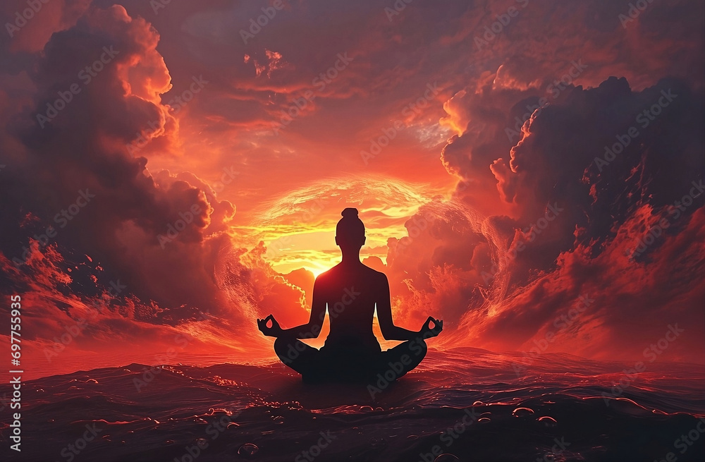 Serenity Amidst Chaos: Sunset Meditation