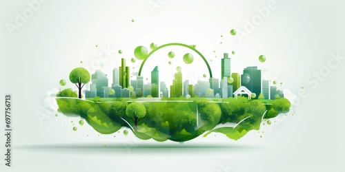Circular economy icon. Business and natural, Endless and unlimited, circular economy for future growth of nature and environment sustainable photo