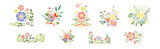 Flower and Floral Simple Colorful Element Vector Set