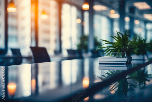 Sophisticated Office Setting: Panoramic Blur Vision